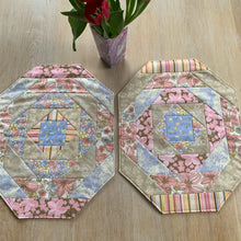 Load image into Gallery viewer, Placemats pink, blue and beige 1 - patchwork - tableware - Indigo Plum Creations