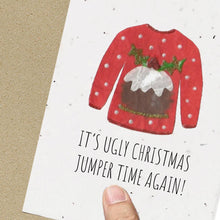 Load image into Gallery viewer, Wildflower Seed Plantable Greetings Card - Ugly Christmas Jumper - Eco Friendly Cards