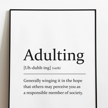 Load image into Gallery viewer, Sarcastic dictionary definition Print - Adulting - A4 Print - The Crafty Little Fox
