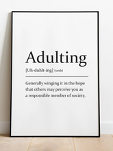 Load image into Gallery viewer, Sarcastic dictionary definition Print - Adulting - A4 Print - The Crafty Little Fox