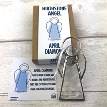 Load image into Gallery viewer, Birthstone Angel - April/Diamond - Stained Glass Decoration - GlassHouse Design