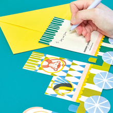 Load image into Gallery viewer, Baby Boy Concertina fold Train - 3D pop up card - Raspberry Blossom