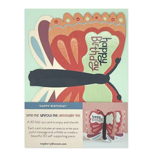 Load image into Gallery viewer, Butterfly Birthday Card - 3D pop up card - Raspberry Blossom