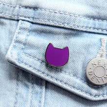 Load image into Gallery viewer, Colourful Mini cat enamel pin - cat lovers - Purple Tree Designs