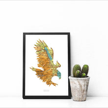 Load image into Gallery viewer, Vintage Map Artwork Framed Print - Golden Eagle - Available as Leeds, Yorkshire or Personalised Designs