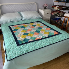 Load image into Gallery viewer, Patchwork Quilt - Throw - Baby Mat - Sofa Cuddle - Bed Topper - Indigo Plum Creations