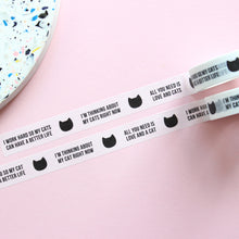 Load image into Gallery viewer, Funny cat washi tape - monochrome Washi tape -  Bullet Journal / scrapbooking tape - Purple Tree Designs
