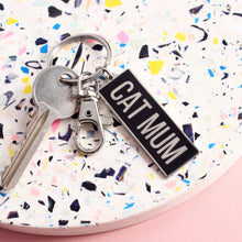 Load image into Gallery viewer, Cat mum keyring - cat lovers - Purple Tree Designs - key ring