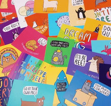Load image into Gallery viewer, Positivity postcards - Katie Abey - Motivation gift - stationary - send a smile - selfcare