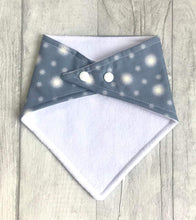 Load image into Gallery viewer, Glow in the dark bandana bib - Dribble Bib - Festive outfit - Sewn by Sarah