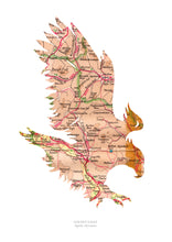 Load image into Gallery viewer, Vintage Map Artwork Framed Print - Golden Eagle - Available as Leeds, Yorkshire or Personalised Designs