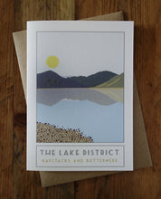 Load image into Gallery viewer, Haystacks and Buttermere Lake District greetings card - tourism poster inspired - Sweetpea and Rascal