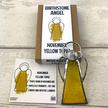 Load image into Gallery viewer, Birthstone Angel - November/Yellow Topaz - Stained Glass Decoration - GlassHouse Design