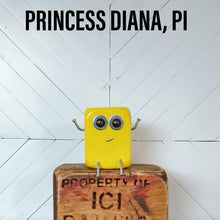 Load image into Gallery viewer, Scraplet - Medium - Princess Diana, P.I. - Wood robot figure