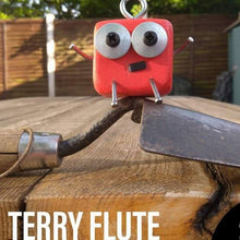 Load image into Gallery viewer, Scraplet - Small - Terry Flute - Wood robot figure