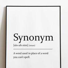 Load image into Gallery viewer, Sarcastic dictionary definition Print - Synonym - A4 Print - The Crafty Little Fox
