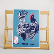 Load image into Gallery viewer, Chicken Illustration - A3 screen print - Jenna Lee Alldread