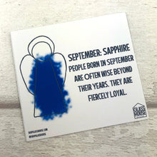 Load image into Gallery viewer, Birthstone Angel - September/Sapphire - Stained Glass Decoration - GlassHouse Design
