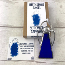 Load image into Gallery viewer, Birthstone Angel - September/Sapphire - Stained Glass Decoration - GlassHouse Design
