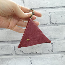 Load image into Gallery viewer, Leather Earphone Pouch/Coin Purse Keyring - Shadow Craft - Recycled Leather