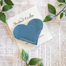 Load image into Gallery viewer, Leather Heart Bookmark - Shadow Crafts - Recycled Leather