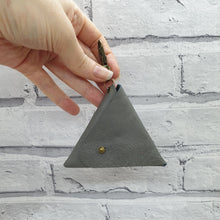 Load image into Gallery viewer, Leather Earphone Pouch/Coin Purse Keyring - Shadow Craft - Recycled Leather