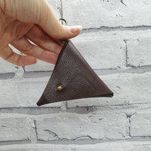 Load image into Gallery viewer, Leather Earphone Pouch/Coin Purse Keyring - Shadow Craft - Recycled Leather