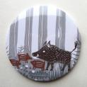 Load image into Gallery viewer, Pocket Mirror - Wild Boar - Rach Red Designs