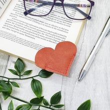Load image into Gallery viewer, Leather Heart Bookmark - Shadow Crafts - Recycled Leather