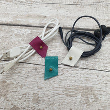 Load image into Gallery viewer, Leather Cable Tidy/Cable Clips - Set of 3 - Shadow Craft