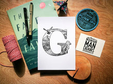 Load image into Gallery viewer, Animal Alphabet Print - A5 - MountainManDraws