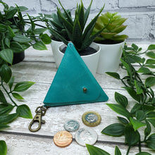 Load image into Gallery viewer, Leather Earphone Pouch/Coin Purse Keyring - Shadow Craft - Recycled Leather