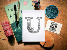 Load image into Gallery viewer, Animal Alphabet Print - A5 - MountainManDraws