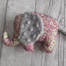 Load image into Gallery viewer, Stuffed Elephant soft toy - Floral - Sewn by Sarah - new baby gift - nursery - children
