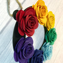 Load image into Gallery viewer, Rainbow Paper Flower Wreath Decoration - Turn the Page Design