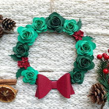 Load image into Gallery viewer, Christmas Paper Flower Wreath - Turn the Page Design