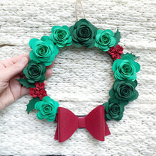 Load image into Gallery viewer, Christmas Paper Flower Wreath - Turn the Page Design