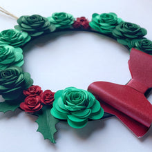 Load image into Gallery viewer, Christmas Paper Flower Wreath - Turn the Page Design