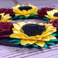 Load image into Gallery viewer, Sunflower Paper Flower Wreath - Turn the Page Design
