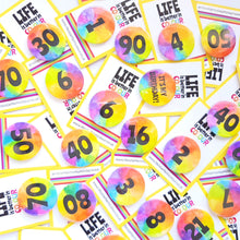 Load image into Gallery viewer, Age badges - Ages 1 to 100 - Rainbow button Badge - Life is Better in Colour