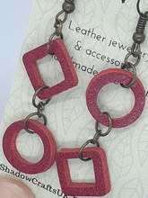 Load image into Gallery viewer, Leather Cutout Drop Earrings - Mismatched Shape - Shadow Crafts