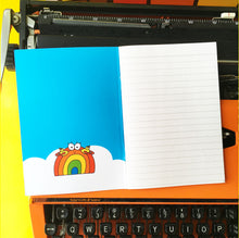 Load image into Gallery viewer, Brian the Rainbow lined A6 notebook - Rainbow pals - Jennie Sergeant Designs
