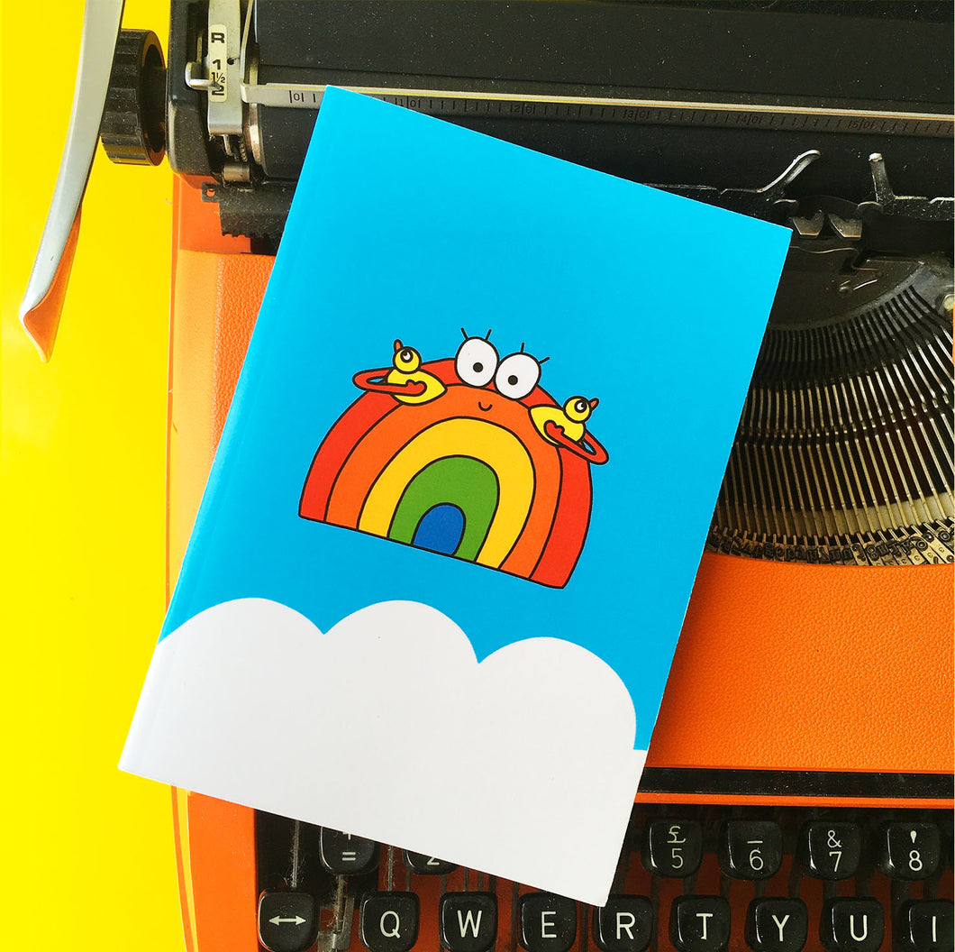 Brian the Rainbow lined A6 notebook - Rainbow pals - Jennie Sergeant Designs
