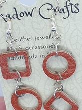 Load image into Gallery viewer, Leather Cutout Drop Earrings - Mismatched Shape - Shadow Crafts