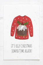 Load image into Gallery viewer, Wildflower Seed Plantable Greetings Card - Ugly Christmas Jumper - Eco Friendly Cards
