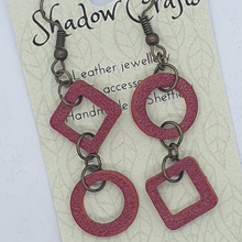 Load image into Gallery viewer, Leather Cutout Drop Earrings - Mismatched Shape - Shadow Crafts