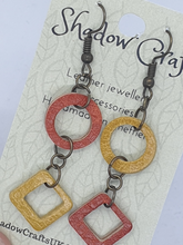 Load image into Gallery viewer, Leather Cutout Drop Earrings - Mismatched Shape - Shadow Crafts