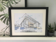 Load image into Gallery viewer, Elland Road Football Stadium Print - Leeds United - A4 print - Art by Arjo - Leeds artwork