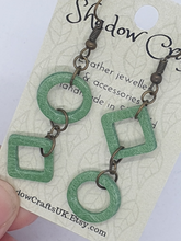 Load image into Gallery viewer, Leather Cutout Drop Earrings - Mismatched Shape - Shadow Crafts