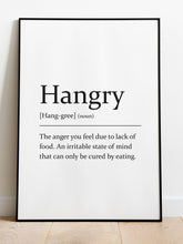 Load image into Gallery viewer, Sarcastic dictionary definition Print - Hangry - A4 Print - The Crafty Little Fox